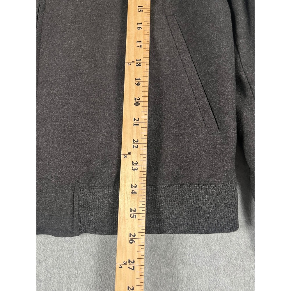 Theory Mens Aiden Charcoal Grey Full Zip Wool Bomber Jacket Minimalist‎ Sz. L - Picture 6 of 11